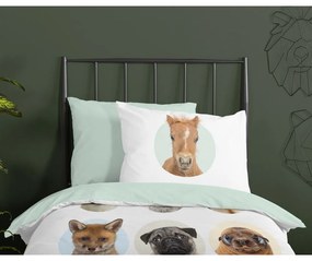Bawełniana pościel dziecięca jednoosobowa 140x220 cm Young Animals – Good Morning