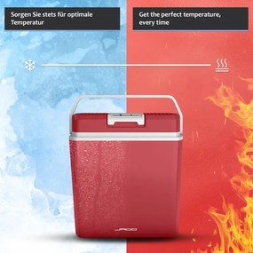 Chłodziarka elektryczna Jago 2 w 1, 20 l, czerwona