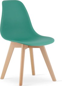 PROMOCJA Zielone krzesło KITO z bukowymi nogami II gatunek