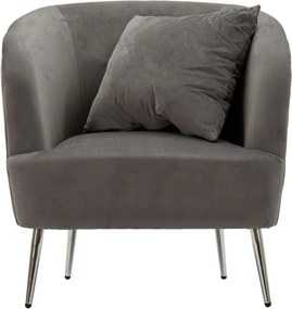 Szary aksamitny fotel Silvery – Mauro Ferretti