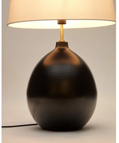 Czarno-biała lampa stołowa z tekstylnym kloszem (wysokość 72 cm) Foixa – Kave Home