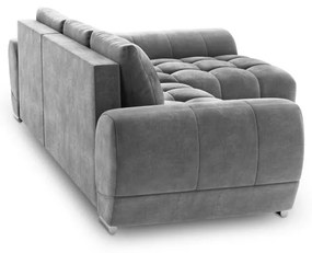 Szary rozkładany narożnik z aksamitnym obiciem Windsor &amp; Co Sofas Nuage, prawostronny