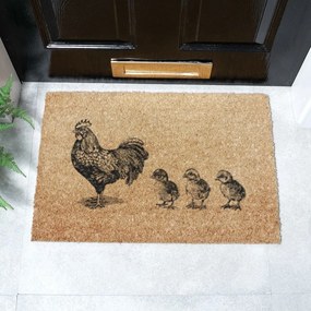 Wycieraczka z włókna kokosowego 40x60 cm Chickens and Chicks – Artsy Doormats