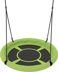 AIYAPLAY Huśtawka gniazdowa, Okrągła huśtawka ogrodowa, Obciążenie 150 kg, Regulowana wysokość, Zielona