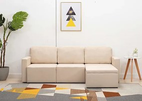 Rozkładana sofa modułowa ciemnokremowa - Odi 4Q