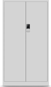 Szafa biurowa na akta otwierana na szyfr 90x40x185 cm Daniel szara