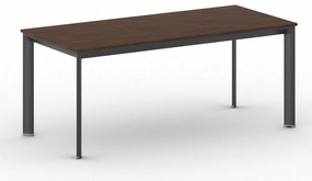 Stół konferencyjny do biura PRIMO INVITATION, 180x80 cm, czarna podstawa, orzech