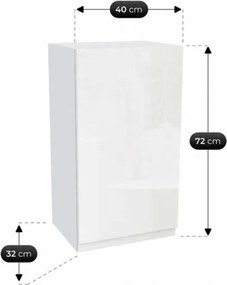 Zestaw Mebli Kuchennych MODERN 170 cm Biały Połysk Nowoczesny