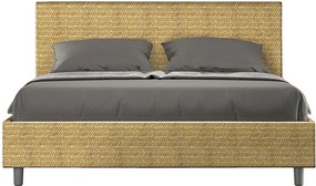 Łóżko bez stelaża tapicerowane 160x200 tkaniny Aragona 3 Żółty Adele