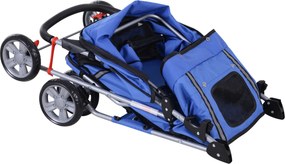 Outsunny Wózek dla Psa Kota Składany Niebieski do 15kg | Aosom PL