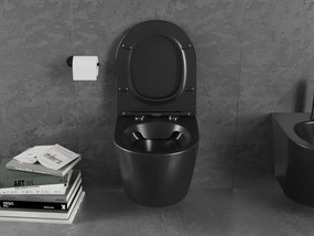 Mexen Lena miska wc Rimless z deską wolnoopadającą slim, duroplast, czarna mat - 30221085