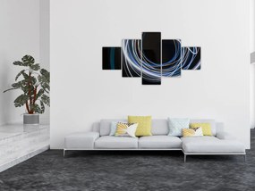 Obraz niebieskich linii (125x70 cm)