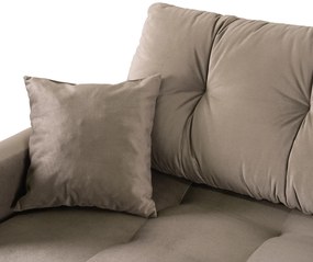 Sofa z Funkcją Spania SEUL Rozkładana Dwuosobowa Welurowa Beżowa Nowoczesna do Salonu