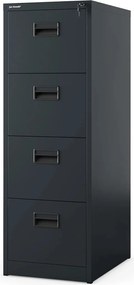 Metalowa szafka kartotekowa 46x62x132 cm Sara V4, antracyt