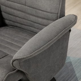 HOMCOM fotel z podnóżkiem regulowane oparcie pianka ciemnoszary