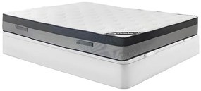 Zestaw 180 x 200 cm stelaż ze skrzynią  biały + materac hybrydowy z 7-strefowymi kieszeniowymi sprężynami i pianką termoplastyczną gr.30cm - ILYROS od YSMÉE