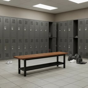 Ławka do szatni SITO, 1500 mm, brązowa