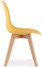 Musztardowe krzesło na drewnianych nogach H0-F18