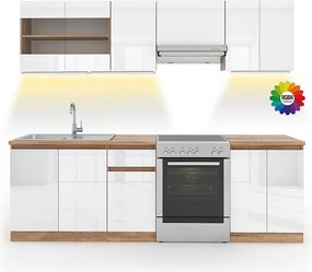 Szafka kuchenna biały wysoki połysk/biały 240x60x81.6 raul