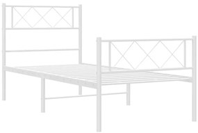 Białe pojedyncze łózko metalowe w stylu loft 90x200 cm - Espux