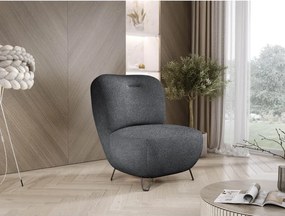 Fotel LUIS skandynawski wolnostojący na metalowych nogach w tkaninie NOW OR NEVER 100