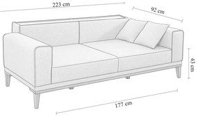 Antracytowa rozkładana sofa 223 cm Liones – Artie