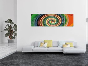 Abstrakcyjny obraz - kolorowa spirala (170x50 cm)
