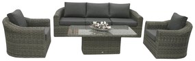 Rattanowy zestaw modułowy BORNEO LUXURY dla 5 osób (szary)