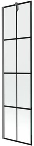 Mexen Next parawan nawannowy 1-skrzydłowy 50 x 150 cm, czarna kratka, gun gray szczotkowany - 895-050-000-00-77-66