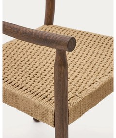 Brązowo-naturalne krzesło z litego drewna dębowego Yalia – Kave Home