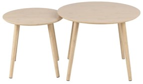 Bambusowe okrągłe stoliki w naturalnym kolorze zestaw 2 szt. ø 60 cm Roslin – Actona