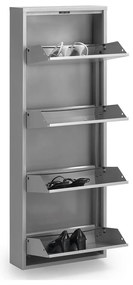 Biała metalowa szafka na buty z 4 przegrodami Kave Home Rox