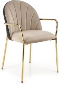 Krzesło na złotych nogach K500 z podłokietnikami