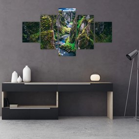 Obraz - Rzeka w skalistej dolinie (125x70 cm)