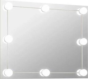 Nowoczesne wiszące lustro z oświetleniem LED 70x50 cm E2-E65