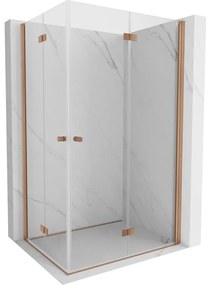 Mexen Mist-F Duo kabina prysznicowa składana prawa 70 x 120 cm, transparent, miedź szczotkowana - 8A6-070L-120P-65-00