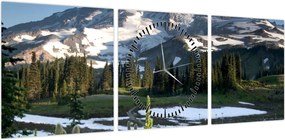 Obraz - Mount Rainier (z zegarem) (90x30 cm)