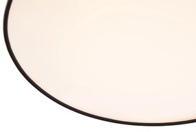 Inteligentna lampa sufitowa czarna 35 cm z LED i pilotem - Flat Drum Nowoczesny Oswietlenie wewnetrzne