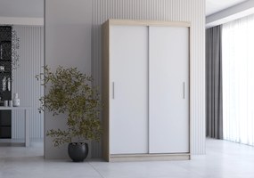Szafa przesuwna NEOMI 120 cm sonoma fronty białe