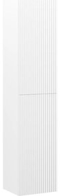 Mexen Rivel słupek łazienkowy 35 cm, 2 drzwi, ryflowany, biały mat - 91A21-03016-2-BF01