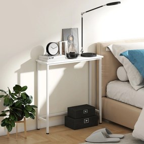 HOMCOM Stolik konsolowy Flurtisch z regulowanymi stopkami, pasami przeciwwysypowymi 75 x 24 x 76 cm do małych pomieszczeń Biały
