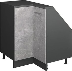 Narożna szafka kuchenna na dach skośny beton 75.6x75.6x81.6 r-line