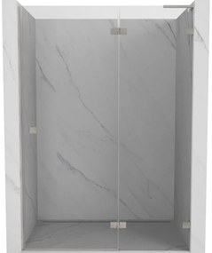 Mexen Lunar L drzwi prysznicowe uchylne prawe 135 cm, transparent, nikiel szczotkowany - 834L-135-000-97-00-P