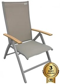 EXPERT WOOD - aluminiowy rozkładany fotel ogrodowy