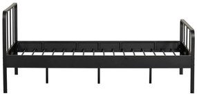 Czarne metalowe łóżko ze stelażem 120x200 cm Mees – WOOOD