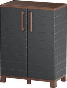 Plastikowa szafa gospodarcza na akcesoria do sprzątania, 900 x 680 x 370 mm, antracytowa