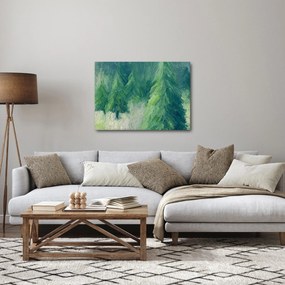 Obraz - Malowane drzewa iglaste (70x50 cm)