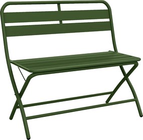 Składana metalowa ławka ogrodowa - Khaki - MIRMANDE od MYLIA