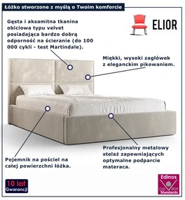 Beżowe tapicerowane łóżko pikowane 4 rozmiary S8-B11