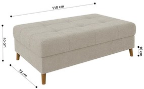 Beżowy podnóżek z materiału bouclé Ariella – Ropez